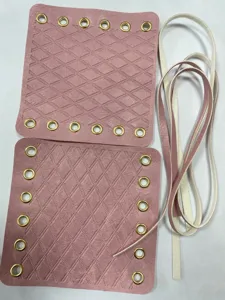 Leather handle grip cover DIY kit with metal eyelets and straps for motorcycle scooter