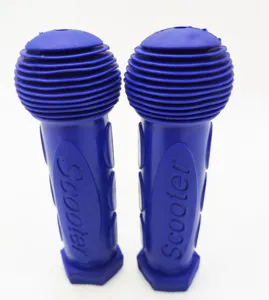 Blue rubber scooter handlebar grips replacement parts for kids kick scooters children bikes.