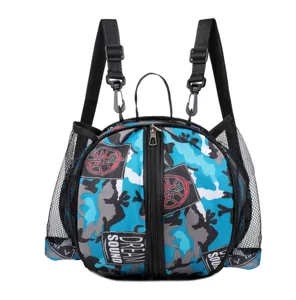 Sac à dos de sport camouflage bleu pour le basket-ball, le volley-ball et l'entraînement.