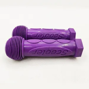 Purple soft rubber scooter handlebar grips replacement pair for children kick scooter