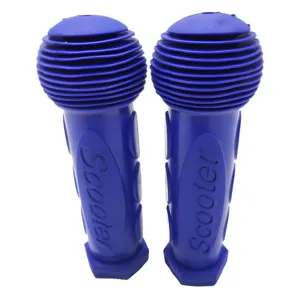 Kids Scooter Handlebar Grips Soft Rubber Replacement Parts Non-Slip Blue Pair 2