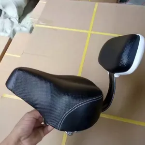 Comfortable Bicycle Saddle With Backrest Ergonomic Bike Seat Black And White Cushion For Mountain Road Bike