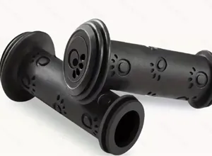 Kids bike handlebar grips black rubber anti-slip scooter handles with cute paw print design
