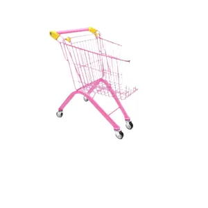 Mini chariot de courses rose jouet pour enfant, supermarché, jeu de rôle, super cadeau.