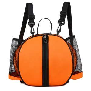 Sac à dos rond pour ballon de basketball orange sport épaule entraînement football volley sac