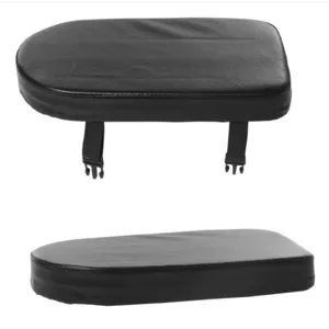 Cojín de asiento trasero de bicicleta negro, almohadilla acolchada con correas y hebillas.