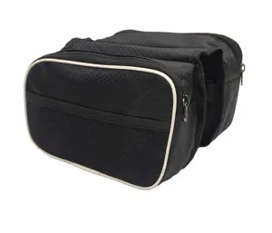 Waterproof bicycle top tube bag mountain bike double side pannier cycling equipment black new