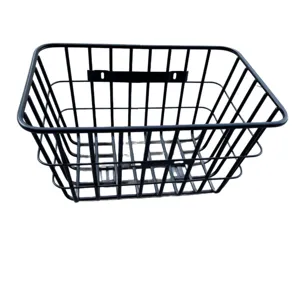 Durable metal e-bike basket rear rack storage container heavy duty bicycle wire basket