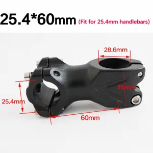 Attacco manubrio bici nero 25.4x60mm in lega per mountain bike e bici da strada
