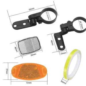 Set catarifrangenti per bicicletta anteriore e posteriore luci sicurezza con staffe