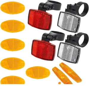 Set completo catadiottri bici anteriore posteriore raggi sicurezza riflettente