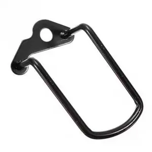 Fahrrad Schaltwerk Schutz Detailansicht, schwarze Metall Kettenschutz Halterung für Bike.