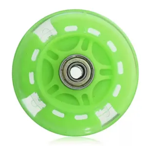Rueda intermitente verde de repuesto para patinetes, monopatines y carros.