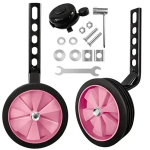 Ruedas de entrenamiento para bicicleta infantil con soportes, tornillos y timbre, 12-20 pulgadas.