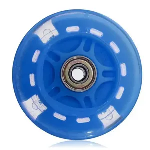 Rueda luminosa LED azul de repuesto para patinete monopatín carrito con rodamiento incluido