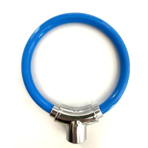 Antivol de vélo rond bleu avec tête de verrouillage métallique, cadenas de sécurité
