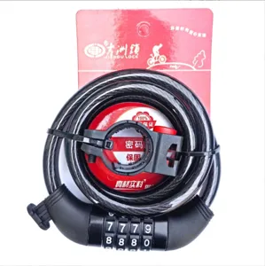 Lucchetto a combinazione per bici resistente con staffa e cavo d'acciaio sicuro.