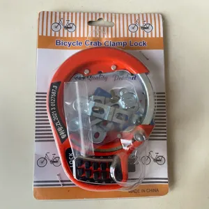 Bicycle crab clamp lock combination security lock for mountain bikes and folding bikes.