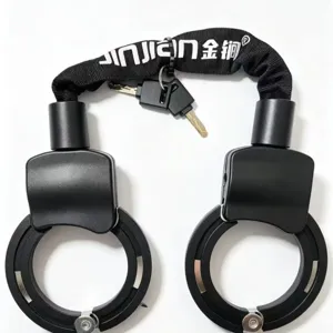 Candado de Cadena Resistente Estilo Esposas Candado de Seguridad Antirrobo Con Funda Protectora de Tela Y Llaves Para Moto Bicicleta