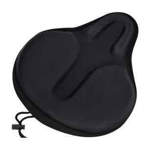 Housse de selle de vélo noire, coussin de siège en silicone confortable pour le sport.