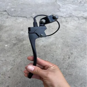 Electric motorcycle drum brake lever assembly details, durable metal design for replacement.