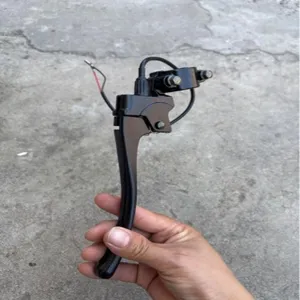 Electric motorcycle drum brake lever assembly with power off switch cable and aluminum alloy.