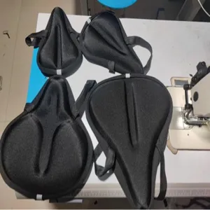 Housse de selle de vélo noire coussin rembourré en silicone pour équipement VTT