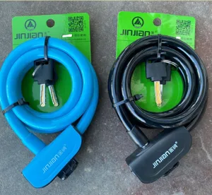 Cadenas en fil d'acier Jinjian pour vélo, antivol à câble de 1,2 m avec clés pour vélos et scooters.