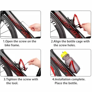 Mountain bike water bottle cage installation accessory set, durable cycling drink holder bracket.