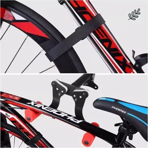Supporto da parete per bici staffa di stoccaggio con cinghia sicura e telaio in acciaio robusto