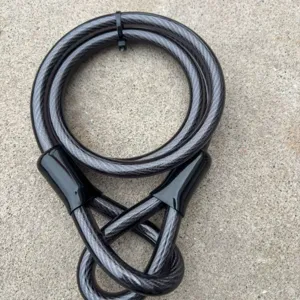 Câble antivol en acier gainé de plastique noir pour la sécurité des vélos robustes 100cm