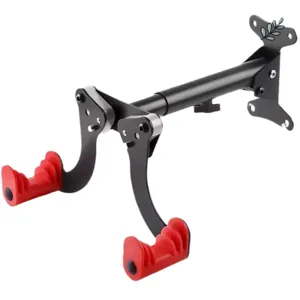 Supporto da parete per bicicletta con bracci regolabili e culle rosse protettive garage.
