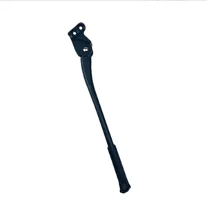 Durable aluminum alloy bicycle kickstand, rear side mount for mountain bikes, black finish.