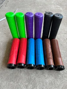 Colorful rubber mountain bike handlebar grips non-slip bicycle lock-on grips set parts