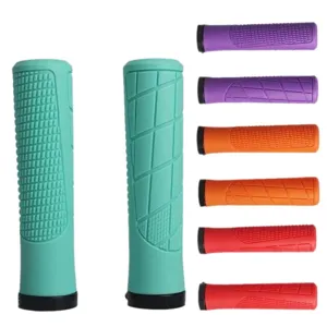 Non-slip mountain bike handlebar grips, durable rubber bicycle hand grips for secure riding.