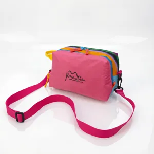 Bolsa de Maquillaje de Nylon Impermeable Bloque de Color Gran Capacidad Organizador de Artículos de Tocador Estuche Casual