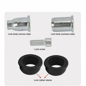 Kit de reparación de pernos de bloqueo de bicicleta y conector de cuadro con tornillos y manguitos.