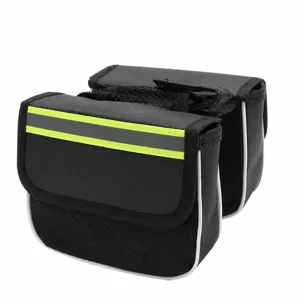 Sac de cadre avant de vélo à coque rigide noire sacoche de selle de VTT tube supérieur