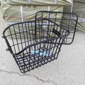 Cestino per bici elettrica in metallo resistente con coperchio grande cestino in filo