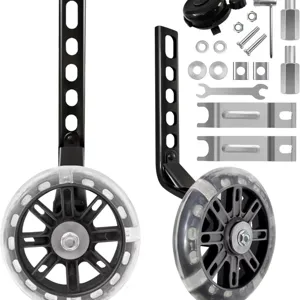 Roues d'Entraînement pour Vélo d'Enfant Support Métallique Robuste Roues Lumineuses Stabilisateurs de Vélo Accessoires de Cyclisme