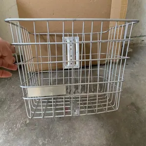 Metal Bicycle Front Basket Wire Mesh Storage Basket For Mountain Bike Electric Bicycle Cycling Accessories