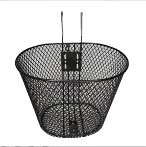Electric Bicycle Metal Hanging Basket Cycling Front Basket Foldable Hook Basket Small Electric Vehicle Iron Basket