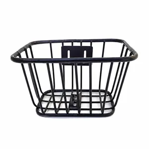 Kids Bicycle Front Metal Basket Children Mountain Bike Thickened Wire Mesh Storage Basket Black Universal Fit