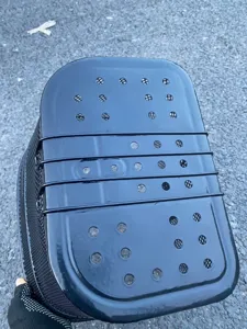Durable black metal bicycle basket bottom detail, sturdy front bike wire basket for daily use.