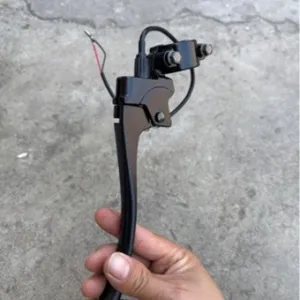 Black motorcycle drum brake lever assembly with switch wire durable aluminum alloy replacement part