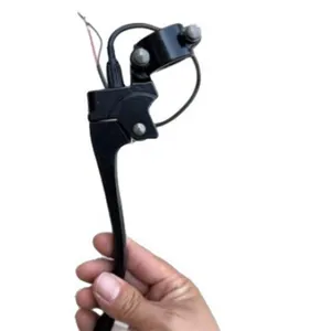 Electric motorcycle drum brake handle assembly aluminum alloy black control lever with wires