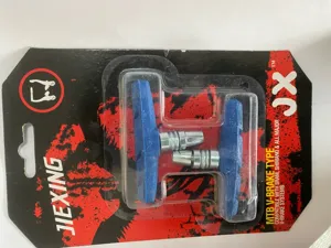 Set de patins de frein V-brake de vélo bleus, blocs de frein en caoutchouc pour VTT.