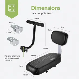 Kinder Fahrrad Kindersitz Rücksitz weiches Kissen mit Armlehne und Fußstützen Abmessung