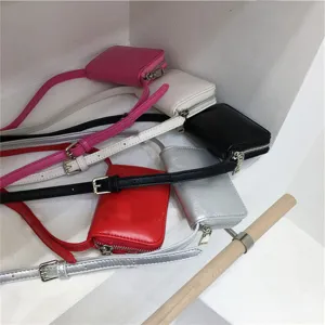 Korean style mini crossbody square bag multi-color cute waist bag stylish small shoulder bag