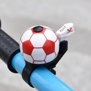 Soccer ball bicycle bell loud crisp sound safety warning horn for mountain bikes and scooters.